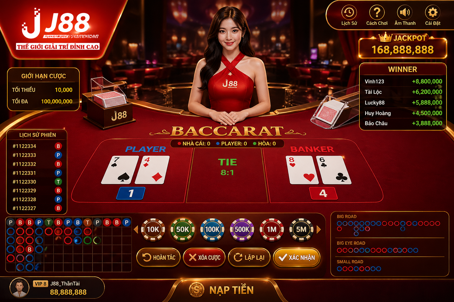 cách tính điểm Baccarat