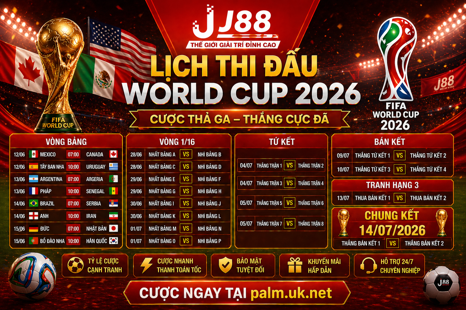 Lịch thi đấu world cup 2026